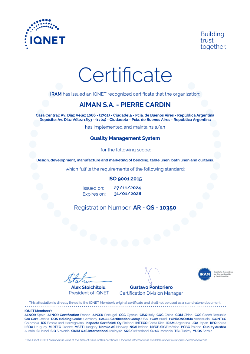 Imagen certificado Aiman IQNet